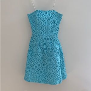 Lilly Pulitzer blue strapless dress size 0